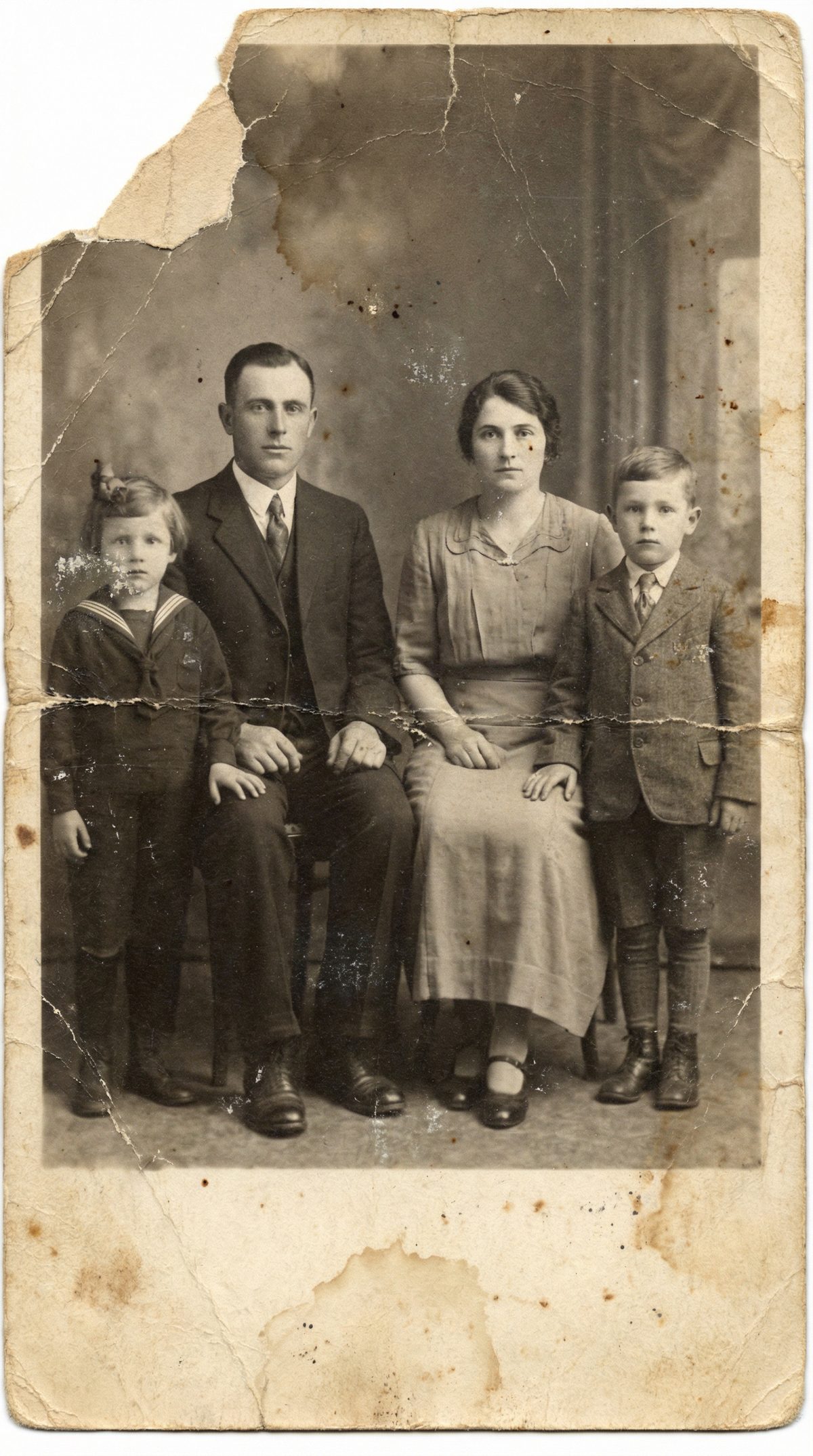 Повреждённое фото до обработки